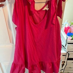 3 Terra & Sky Women's Plus Size Knit Tank Top with Tie Shoulder